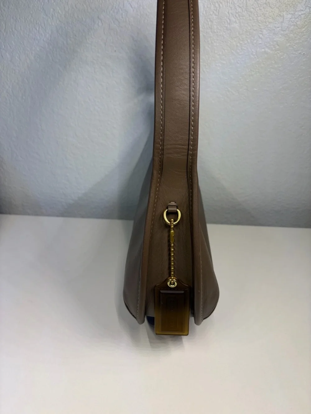 Coach Eve Leather Shoulder Bag with Gold Accent in the color in dark stone - Picture 5 of 13
